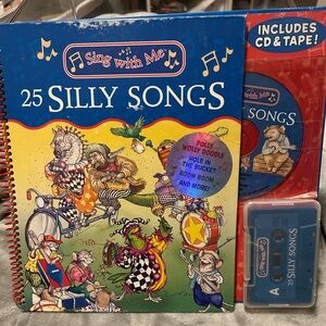 25 Silly Songs Sing With Me + Cassette Tape 2004, New, Never Used